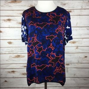 [Classiques Entier] Bold Silk Floral Tee Blouse